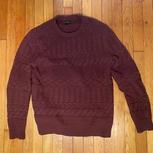 J. Crew Guernsey Stitch Sweater Maroon Size M